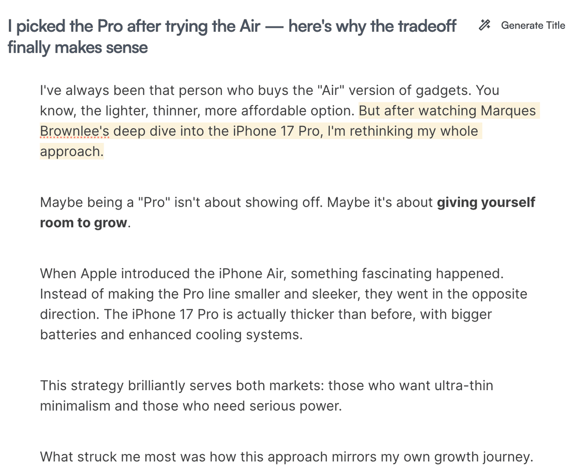 Newsletter draft with adapted voice